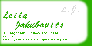 leila jakubovits business card